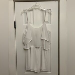 Show Me Your MuMu White Romper Size Large with Flutter Sleeves